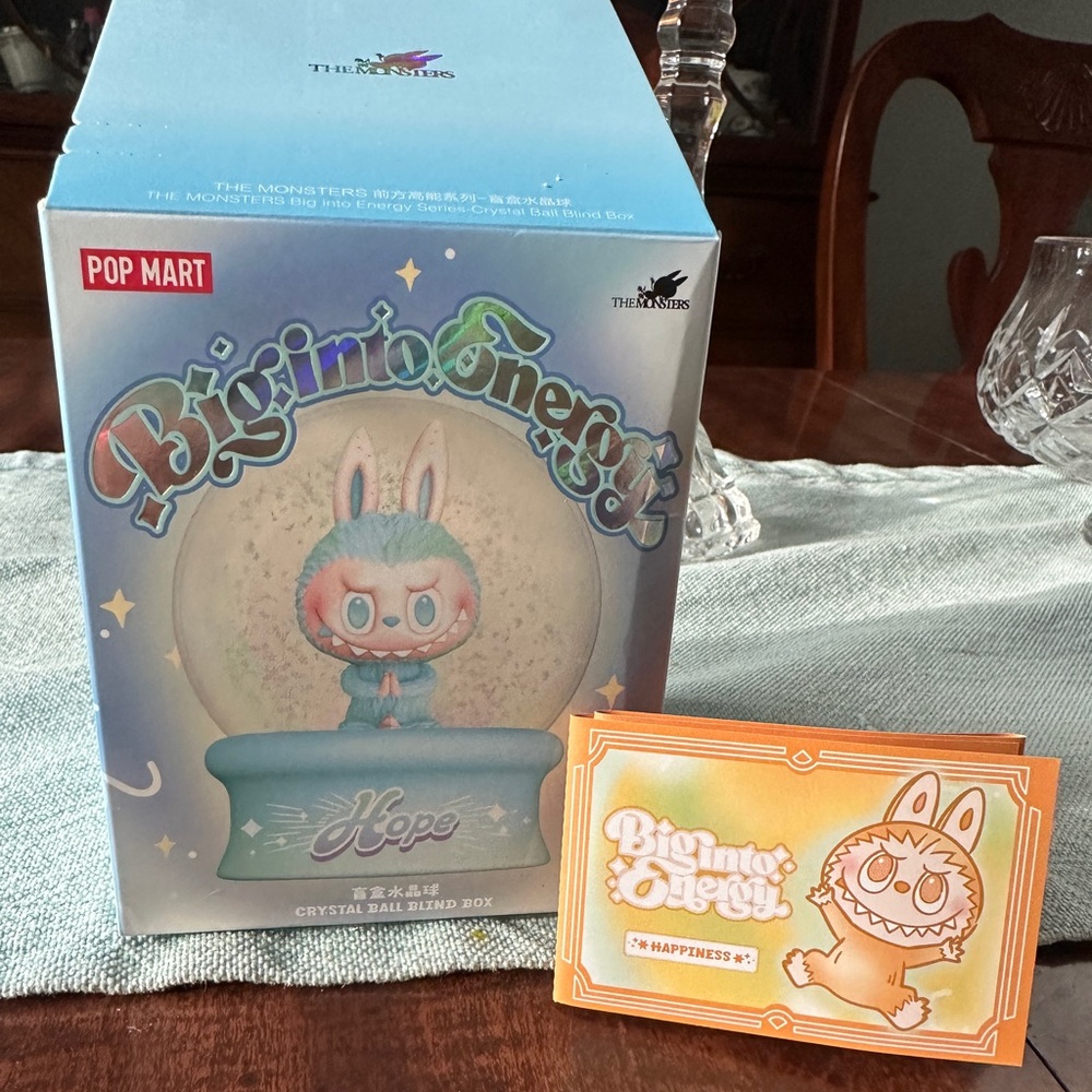 Pop Mart THE MONSTERS:Big Into Energy Series Crystal Ball Snow Globe (HAPPINESS)